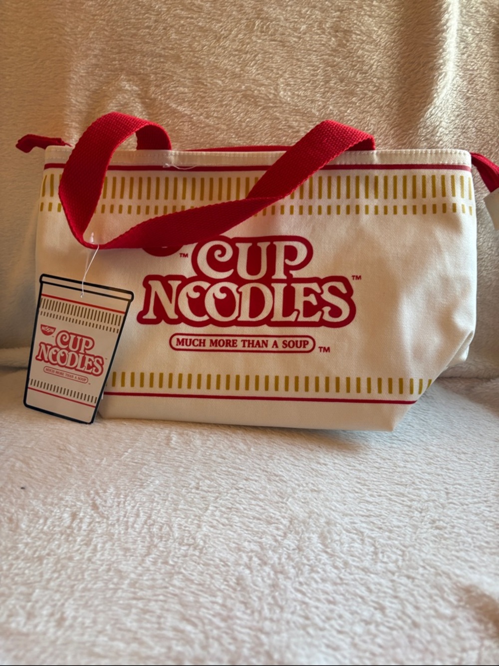 Cup Noodles Canvas Lunch Bag - Red & Cream